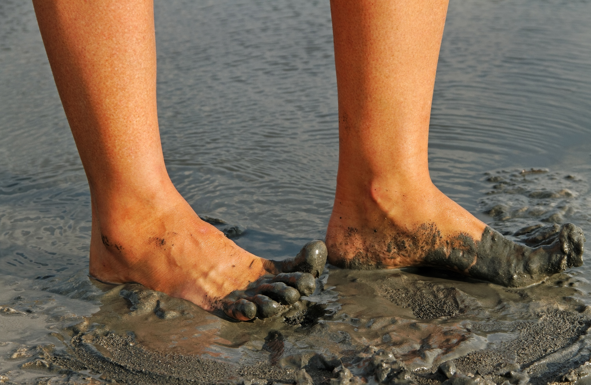 Mud baths in Pomorie Lake